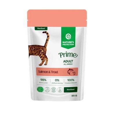 Nature's Protection Prime Sterilized Adult Cats Salmon and Trout Влажный корм с лососем и форелью для стерилизованных кошек, 85 г
