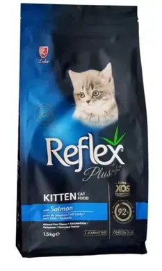 Reflex Plus Kitten Cat Food with Salmon Рефлекс Плюс сухой корм с лососем для котят, 1,5 кг