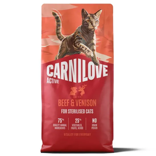 Carnilove Active Beef & Venison Sterilised Сухий корм з яловичиною та олениною для стерилізованих котів, 6 кг