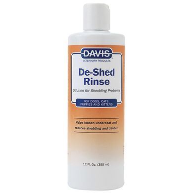 Davis De-Shed Rinse Девіс Ополіскувач-концентрат для полегшення линьки для собак і котів, 355 мл