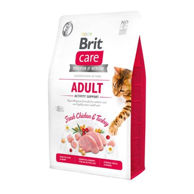 Brit Care Cat Grain-Free Adult Activity Support Беззерновий корм з куркою та індичкою для дорослих активних котів та кішок