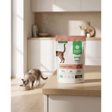 Nature's Protection Prime Sensitive Digestion Adult Cats Salmon and Turkey Влажный корм с лососем и индейкой для кошек с чувствительным пищеварением, 300 г