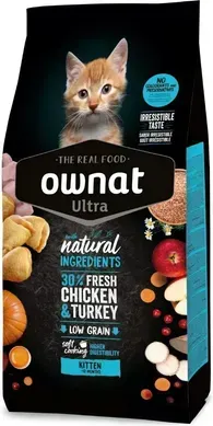 Ownat Ultra Kitten Сухий корм з куркою та індичкою для кошенят, 400 г