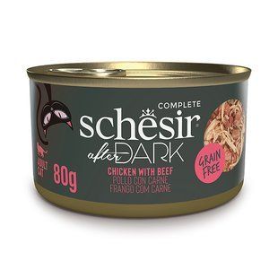 Schesir After Dark Chicken With Beef Шезір Вологий корм курка з яловичиною в бульйоні для котів, 80 г
