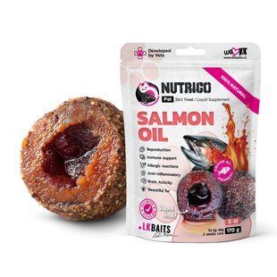 LK Baits Pet Nutrigo Salmon Oil S-M Функціональні ласощі з олією лосося (&Oslash; 20 мм) для собак середніх порід, 170 г