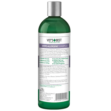 Vet's Best Hypo-Allergenic Shampoo Гіпоалергенний шампунь для чутливої шкіри собак, 470 мл