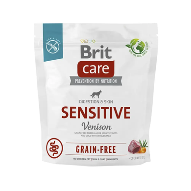 Brit Care Dog Grain-free Sensitive - Сухой беззерновой корм с олениной для собак с чувствительным пищеварением, 1 кг.