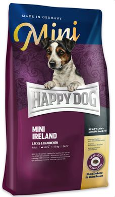 Happy Dog Mini Irеland - Сухий корм з лососем та кроликом для дорослих собак дрібних порід для нормалізації ліньки, 800 г