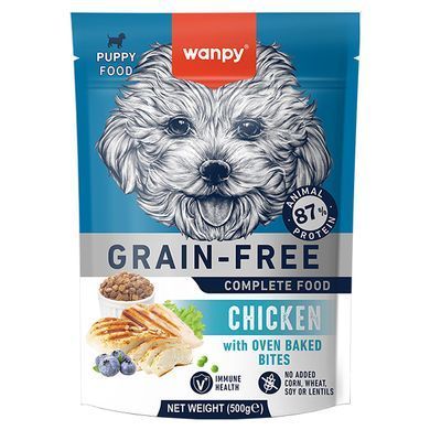 Wanpy Puppy Grain Free Chicken Ванпі Сухий беззерновий корм з куркою для цуценят, 500 г