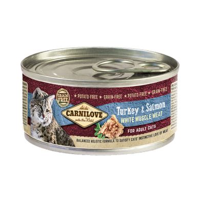 Carnilove Turkey & Salmon for Adult Cats - Влажный корм с мясом индейки и лосося для взрослых кошек, 100 г