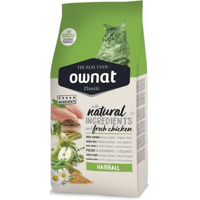 Ownat Hairball Сухий корм з куркою для виведення шерсті у котів 1,5 кг