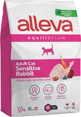 Alleva Equilibrium Sensitive Rabbit Adult Cat Повнораціонний корм з кроликом для дорослих котів з чутливим травленням 1,5 кг