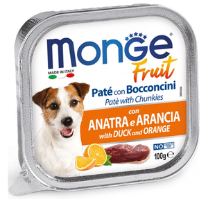 Monge Dog Fruit - Вологий корм з качкою та апельсином, 100 г