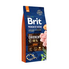 Brit Premium by Nature Sport - Сухий корм із куркою для собак усіх порід із високими витратами енергії, 15 кг