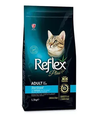 Reflex Plus Sterilised Adult Cat Food with Salmon Рефлекс Плюс сухой корм с лососем для стерилизованных кошек, 1,5 кг