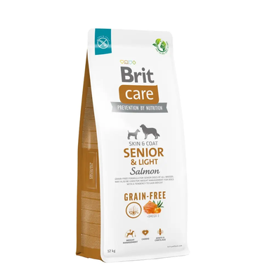 Brit Care Dog Grain-free Senior & Light - Сухий беззерновий корм з лососем для старіючих собак, 1 кг