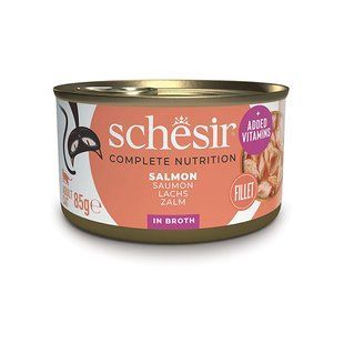 Schesir Salmon Шезір Вологий корм з лососем в бульйоні для котів, 85 г