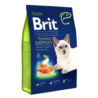 Brit Premium by Nature Cat Sterilized Salmon - Сухой корм с лососем для взрослых стерилизованных кошек, 300 г