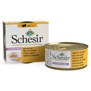 Schesir Tuna with Mango Шезір Вологий корм тунець з манго в бульйоні для котів, 75 г