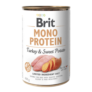 Brit Mono Protein Turkey and Sweet Potato - Монопротеиновые консервы с индейкой и бататом, 400 г