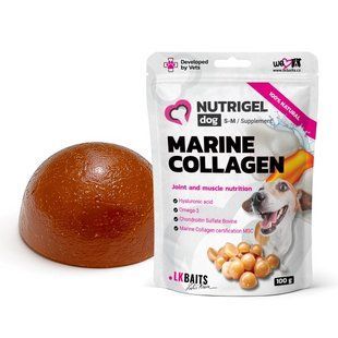 LK Baits Pet Nutrigel Marine Collagen S-M Функціональні ласощі з морським колагеном (&Oslash; 15 мм) для суглобів собак, 100 г