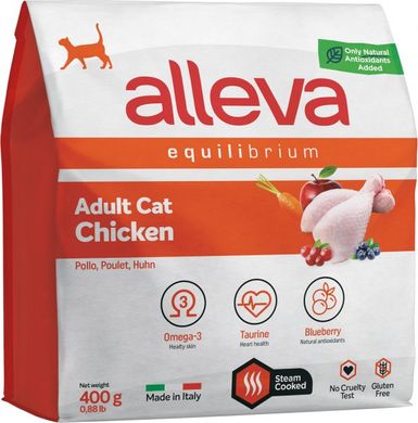 Alleva Equilibrium Chicken Adult Cat Повнораціонний корм з куркою для дорослих котів 400 г