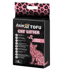 AnimAll Tofu Sakura Гранульований наповнювач із соєвих волокон з ароматом сакури для котячих туалетів, 6 л (2,6 кг)