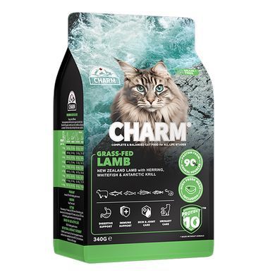 Charm Grass-Fed Lamb Чарм Сухой беззерновой корм с ягненком для кошек, 340 г
