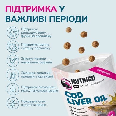 LK Baits Pet Nutrigo Cod Liver Oil S-M Функціональні ласощі з олією печінки тріски (&Oslash; 20 мм) для собак середніх порід, 170 г