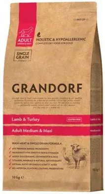 Grandorf Lamb & Turkey Adult Сухой корм с ягненком и индейкой для взрослых собак средних и крупных пород, 1 кг