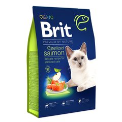 Brit Premium by Nature Cat Sterilized Salmon - Сухий корм із лососем для дорослих стерилізованих кішок, 8 кг