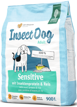 Green Petfood InsectDog Sensitive - Сухий корм для собак з протеїнами комах та рисом для дорослих собак, 900 г