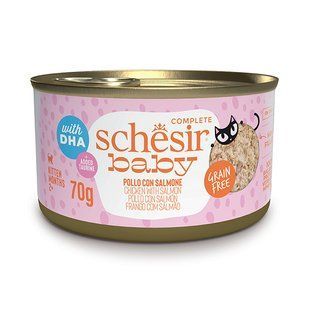 Schesir Baby Chicken With Salmon Шезір Вологий корм курка з лососем в бульйоні для кошенят, 70 г