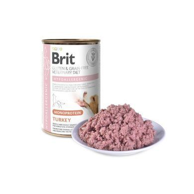 Brit VetDiet Hypoallergenic Turkey Вологий корм з індичкою для собак із харчовою алергією, 400 г