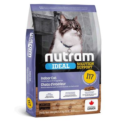 Nutram I17 Ideal SS Холістик, для дорослих котів, які мешкають в приміщенні, з куркою і цілими яйцями, 0,34кг