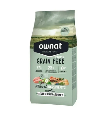 Ownat Prime Dog  Сухий корм з куркою та індичкою для собак, 12 кг