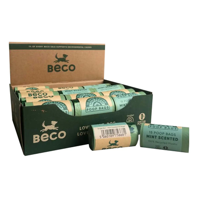 Beco Pets Одноразовые пакетики с запахом мяты для уборки за собаками, 540 шт (36 рулонов по 15 шт)