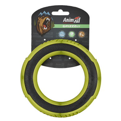 AnimAll GrizZzly Іграшка Супер-кільце кросфіт для собак, колір зелений, S 15х15х2,2 см