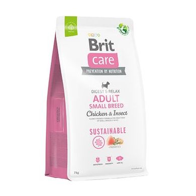 Brit Care Dog Sustainable Adult Small Breed – Сухой корм с курицей и насекомыми для взрослых собак малых пород, 1 кг