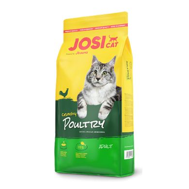 Josera JosiCat Crunchy Poultry - Повнораційний сухий корм з м'ясом свійської птиці для дорослих кішок, 650 г