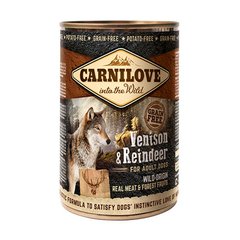 Carnilove Dog Venison Reindeer - Паштет з м'яса дичини та північного оленя для дорослих собак усіх порід, 400 г