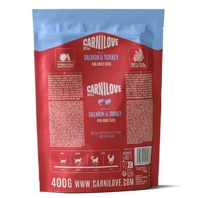 Carnilove Active Salmon & Turkey Сухой корм с лососем и индейкой для кошек, 400 г