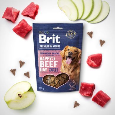 Brit Premium Semi-moist Snacks Beef with Apples Лакомства полувлажные с говядиной и яблоками для собак, 180 г