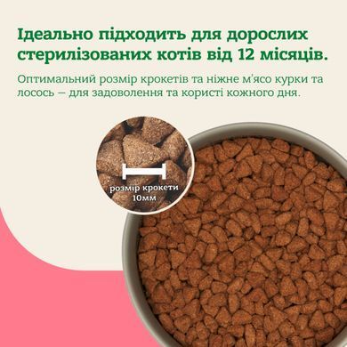 MERA Cats Nature Sterilised Light Salmon Сухой корм с лососем для стерилизованных и кастрированных кошек, 10 кг
