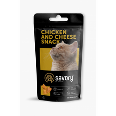 Savory Snack Chicken and Cheese Ласощі для заохочення котів з куркою та сиром 60 г