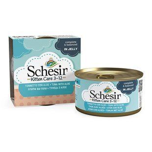 Schesir Kitten Care Tuna with Aloe Шезір Вологий корм тунець з алое в желе для кошенят, 85 г
