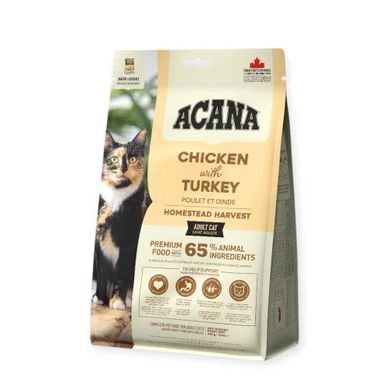 Acana Homestead Harvest Cat Сухий корм з індичкою, куркою та качкою для дорослих котів усіх порід, 340 г
