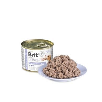 Brit Grain Free Veterinary Diets Gastrointestinal Влажный корм с лососем для взрослых собак при проблемах с пищеварением, 200 г