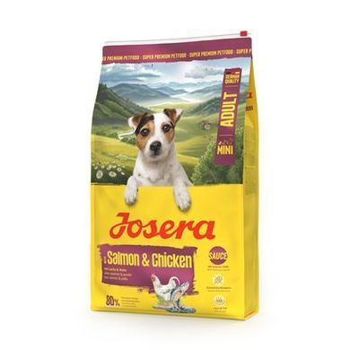 Josera Mini Adult Salmon & Chicken Повнораційний сухий корм з лососем та куркою для дорослих собак дрібних порід, 900 г