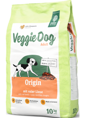 Green Petfood VeggieDog Origin - Сухий вегетаріанський безглютеновий корм із червоною сочевицею для дорослих собак, 10 кг